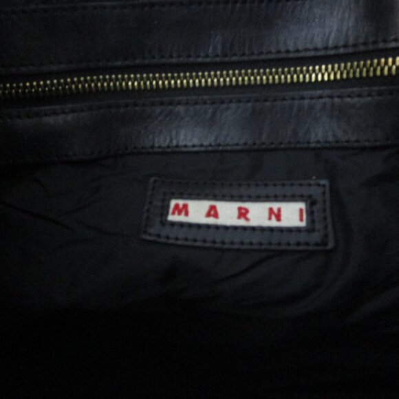 Italian Leather X Large Satchel Tote Bag Black Gold - Picture 10 of 13